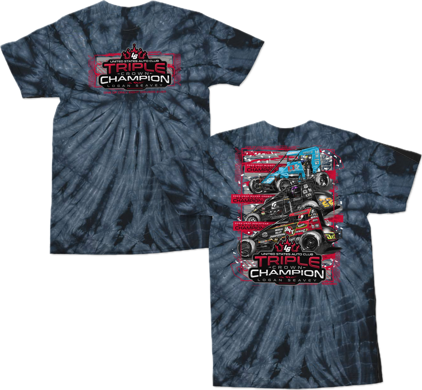 Triple Crown Champion T Shirt - Navy Dye
