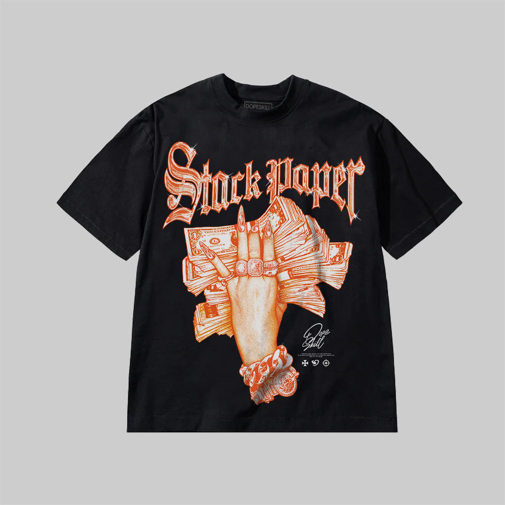 Stack Paper Orange Black White Graphic DopeSkill Premium T-Shirt