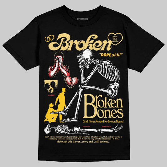 Quai 54 x Tour Yellow Black 1s DopeSkill T-Shirt Broken Bones Graphic