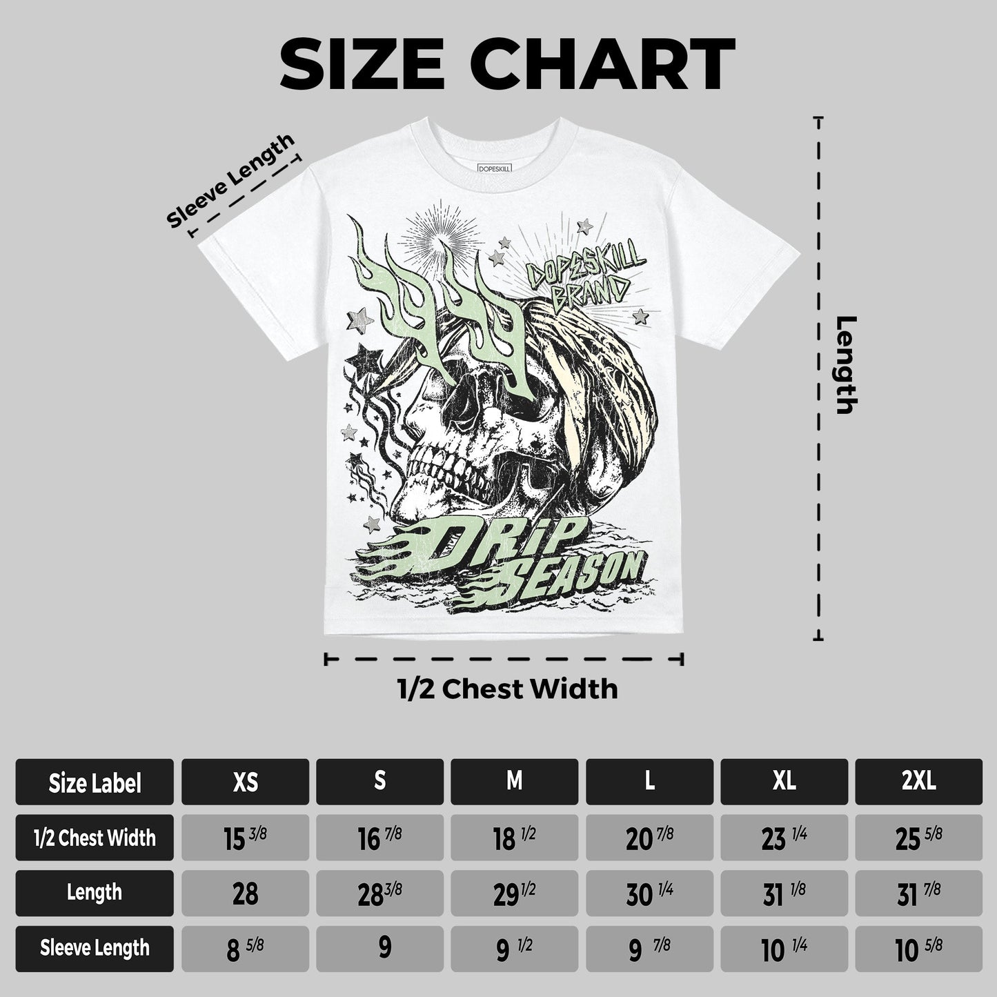 Seafoam 4s 2025 DopeSkill Oversize Print T-Shirt Drip Season Graphic
