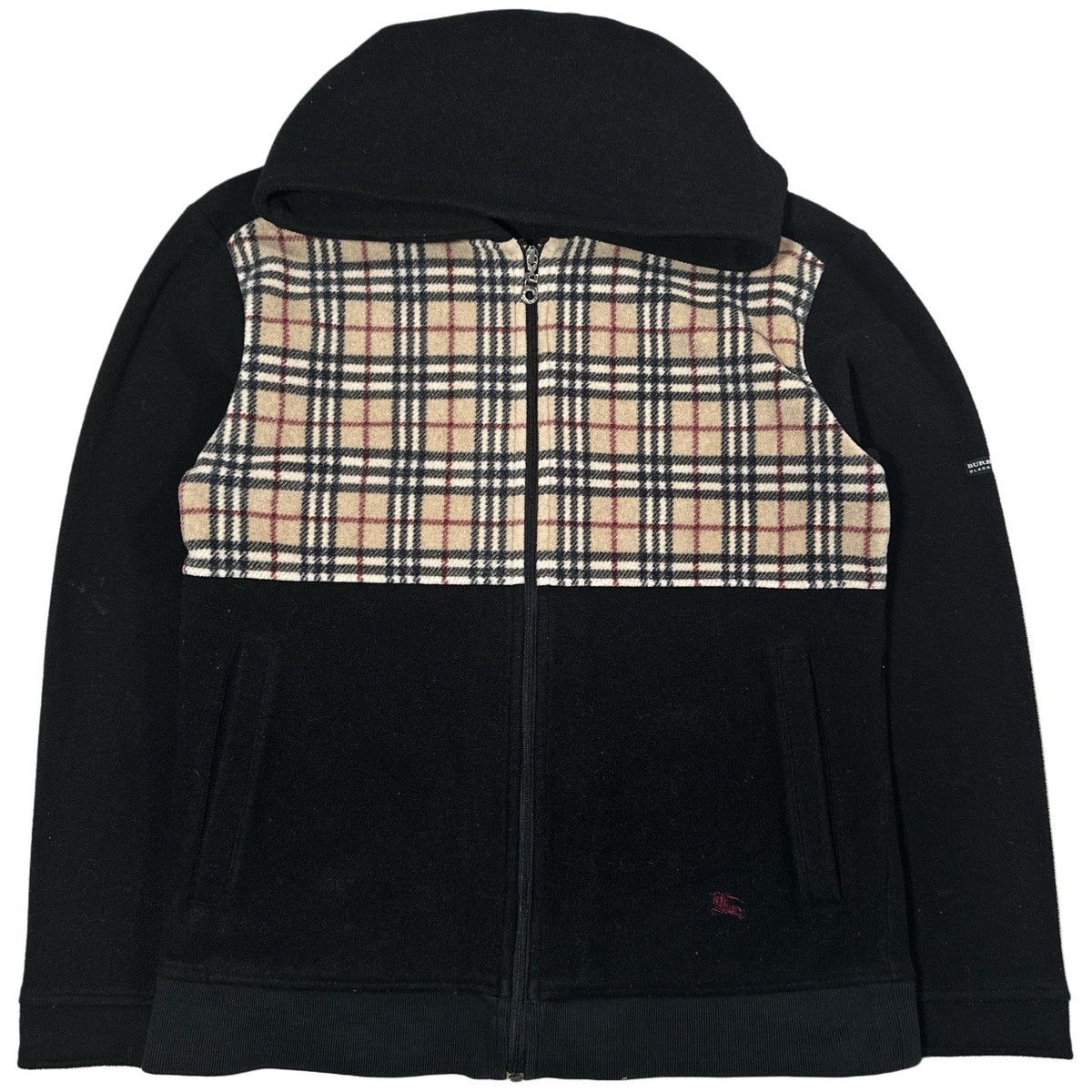 00 S Burberry Black Label Zip Nova Check Fleece Hoodie T-Shirts, Sweatshirt | FlexRushtees.com