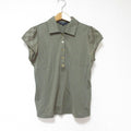 Burberry Burberry French Sleeve Polo Shirt Top Cotton Tops Duty Free For Usa