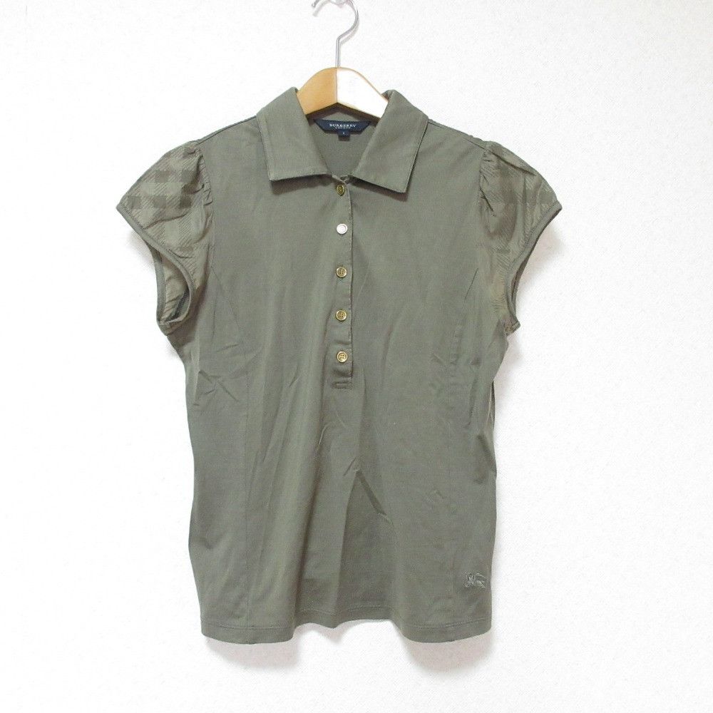 Burberry Burberry French Sleeve Polo Shirt Top Cotton Tops Duty Free For Usa