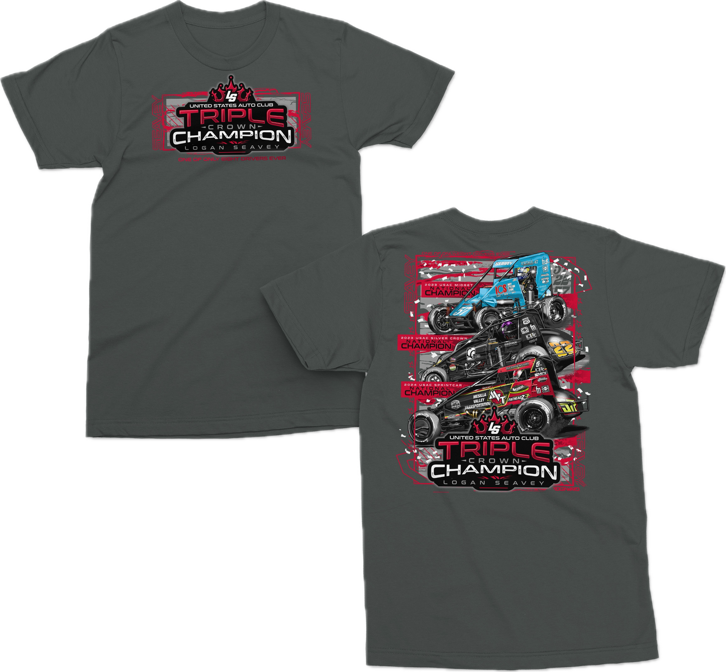Triple Crown Champion Kids T Shirt - Charcoal