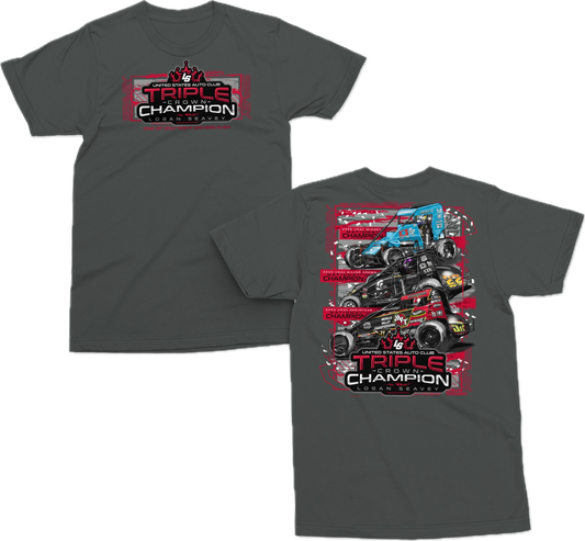 Triple Crown Champion Kids T Shirt - Charcoal