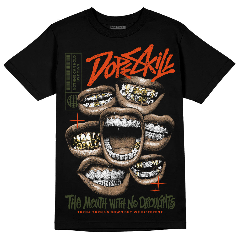 Olive Collection DopeSkill T-Shirt The Mouth With No Droughts Graphic