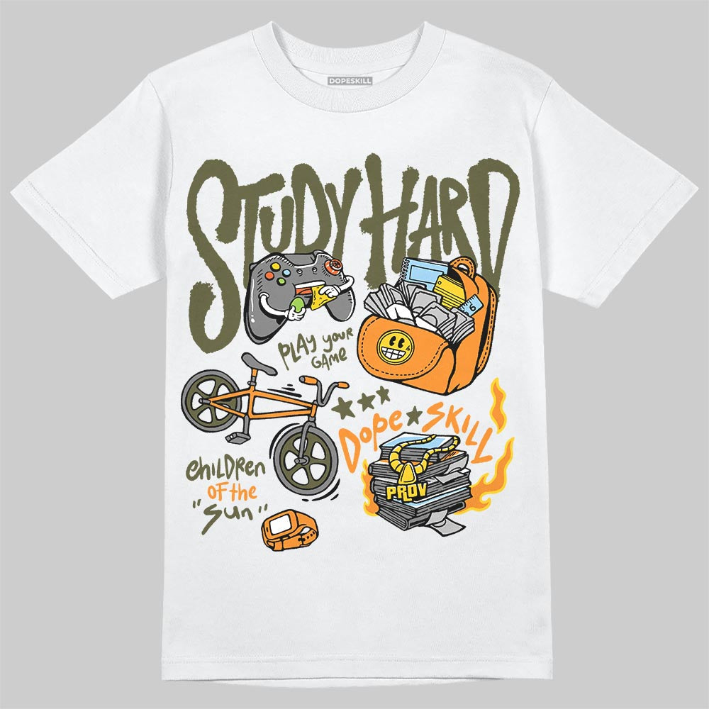 Olive Collection DopeSkill T-Shirt Study Hard Graphic
