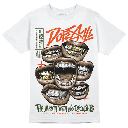 Olive Collection DopeSkill T-Shirt The Mouth With No Droughts Graphic
