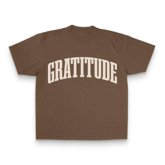Collegiate Gratitude Tee - Coffee Style001