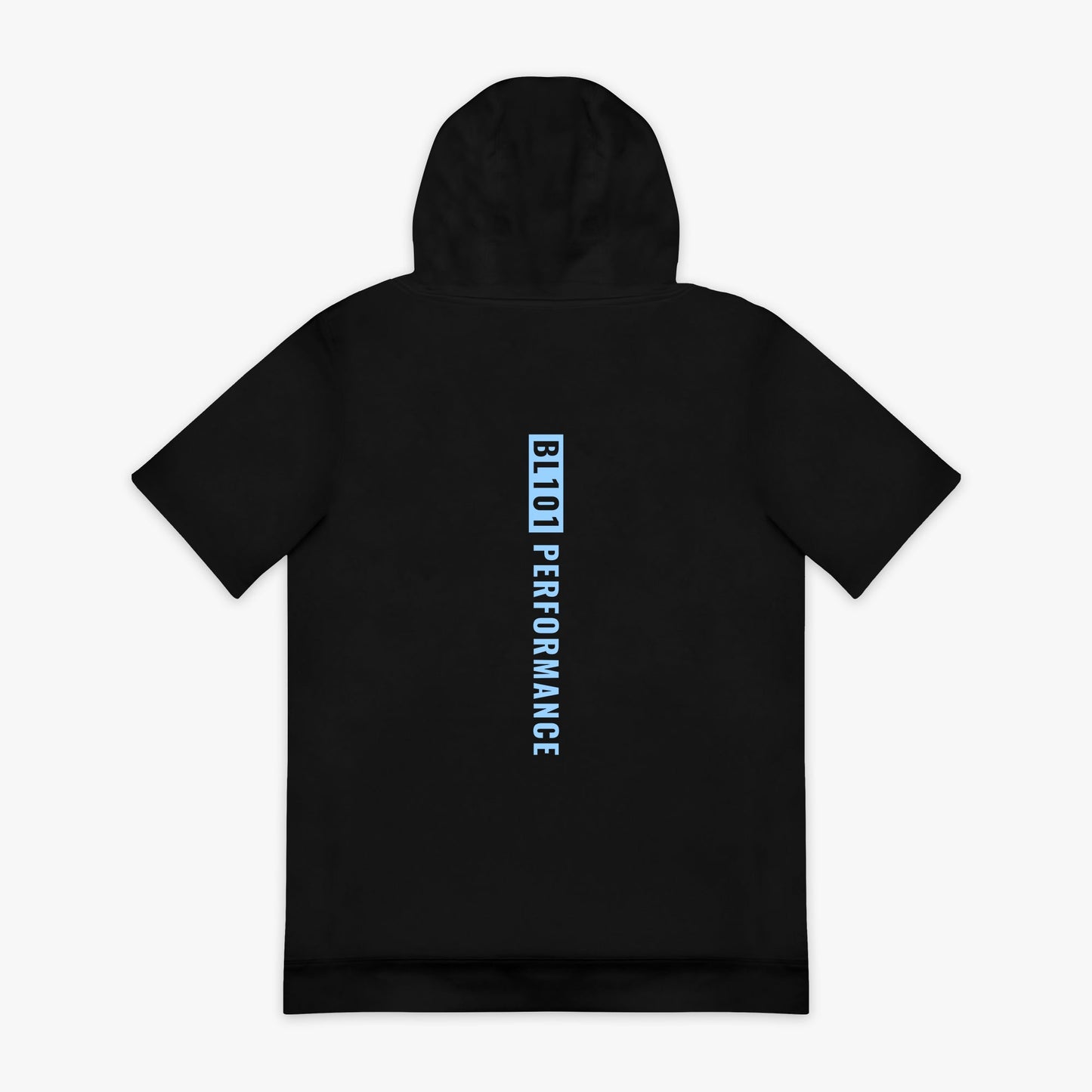 BSBL-SZN Youth Short Sleeve Hoodie V2 - Black/Light Blue
