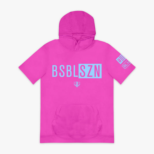 BSBL-SZN Youth Short Sleeve Hoodie V2 - Cotton Candy Pink