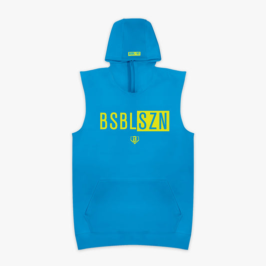 BSBL-SZN Youth Sleeveless Hoodie V3 - Highlighter Blue