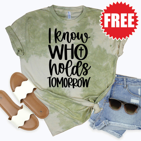 I Know Who Holds Tomorrow Tee - Tie Dye Basil Haze - 0