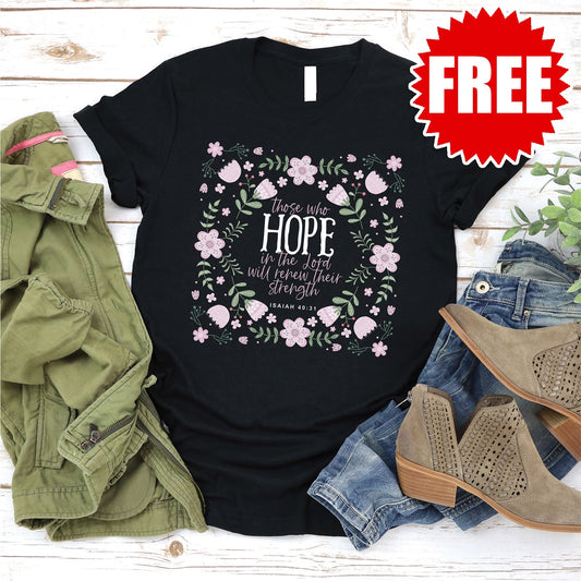 Hope In The Lord Tee - Black - FREE