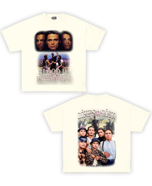 Blood In Blood Out Tribute Vintage Shirt: Front/Back (White)