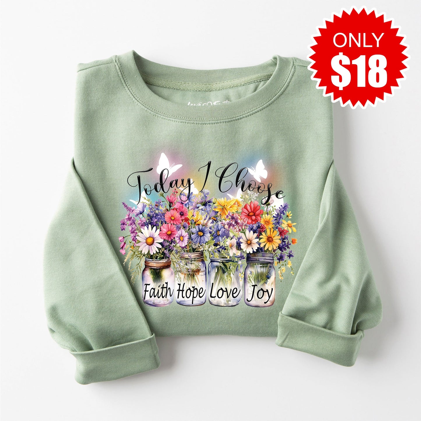 I Choose Sweatshirt - Heather Sage - 18