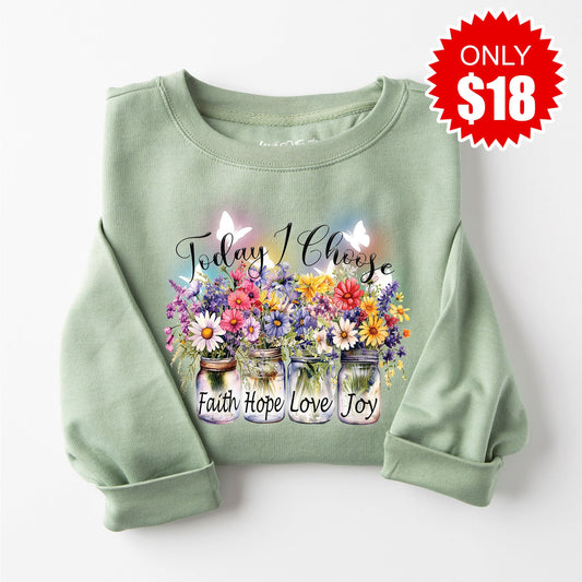 I Choose Sweatshirt - Heather Sage - 18