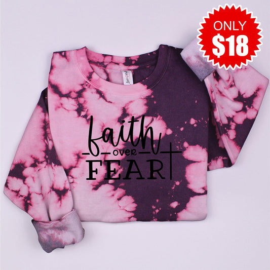 Faith Over Fear Sweatshirt - Dragonfruit Blast - 18