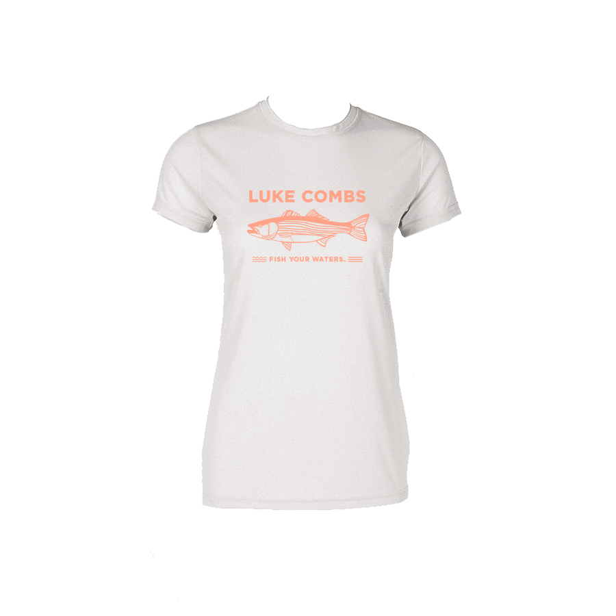 FYW Womens Striper SS Performance Tee - White