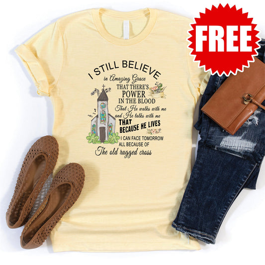 I Still Believe Tee - Heather French Vanilla - 0