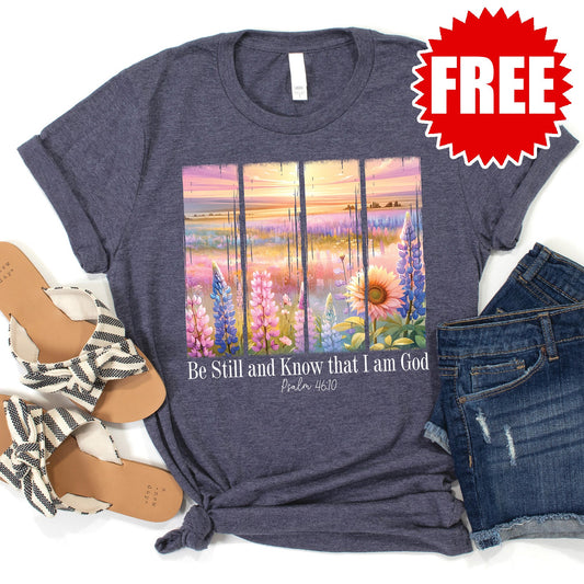 His Mercies are New Tee - Heather Blue Onyx - 0