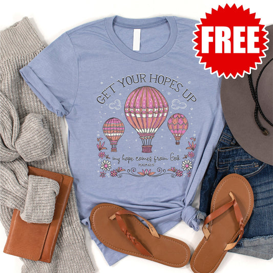 Hopes Up Balloon Tee - Heather Blue Style001