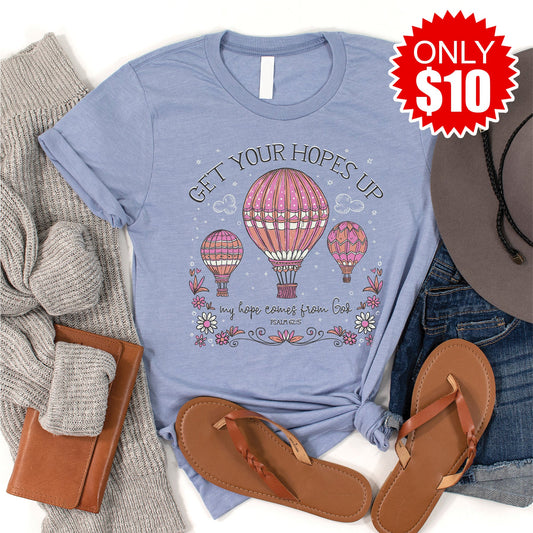 Hopes Up Balloon Tee - Heather Blue