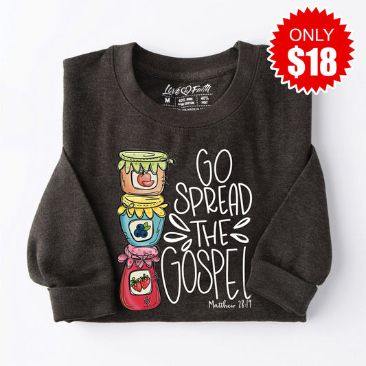 Spread the Gospel Sweatshirt - Heather Charcoal - 18
