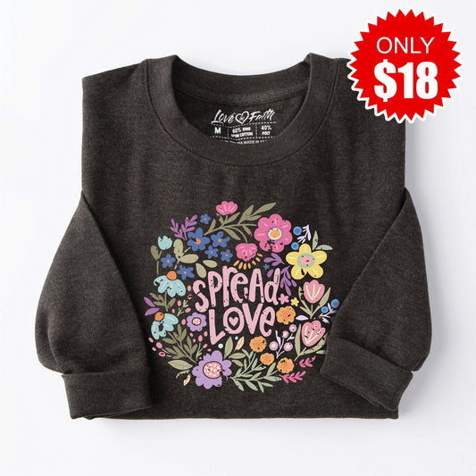 Spread Love Sweatshirt - Heather Charcoal - 18