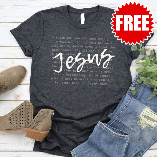 I Speak The Name of Jesus Tee - Heather Charcoal - 0