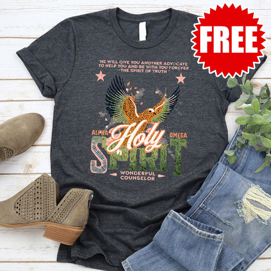 Holy Spirit Tee - Heather Charcoal - 0