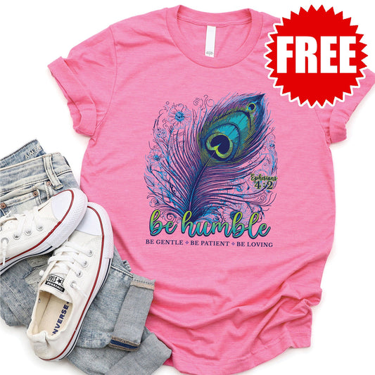 Humble Peacock Tee - Heather Charity Pink - 0