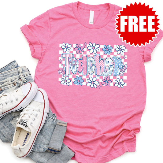 Teacher Tee - Heather Charity Pink - 0 Style002
