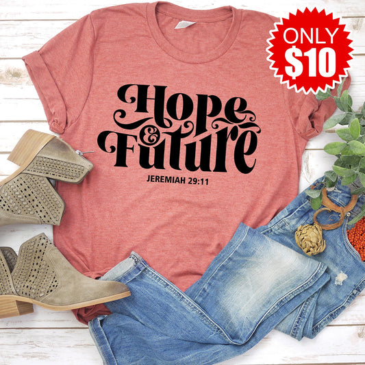 Hope and Future Tee - Heather Clay