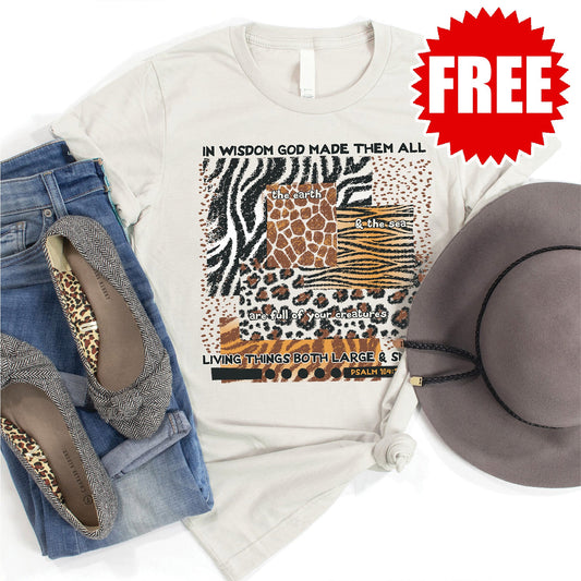 All Gods Creatures Tee - Heather Coconut - 0 Style001