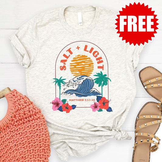 Salt And Light Tee - Heather Oatmeal - 0