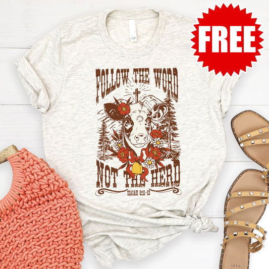 Follow the Word Tee - Heather Oatmeal - 0
