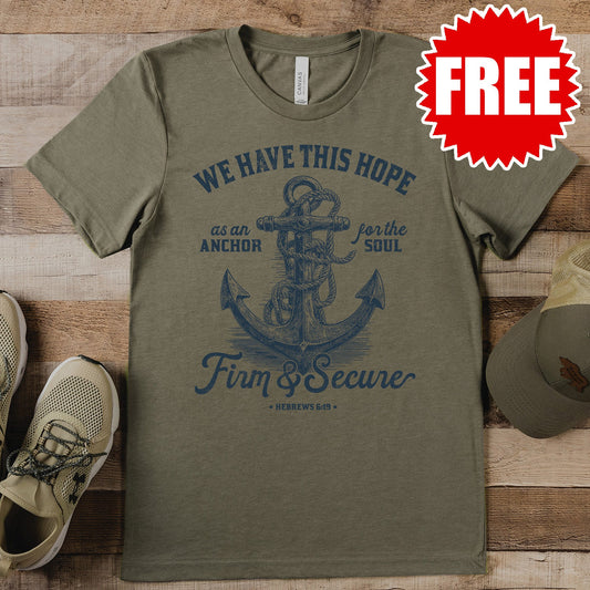 Hope Anchor Tee - Heather Olive - 0