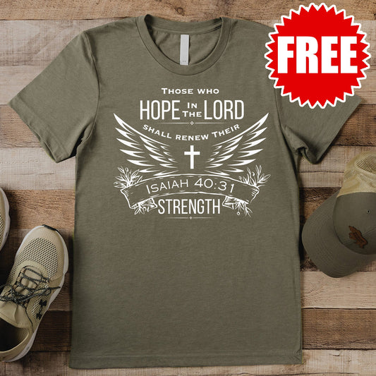 Hope in the Lord Tee - Heather Olive - 0