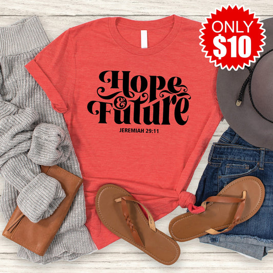 Hope and Future Tee - Heather Red