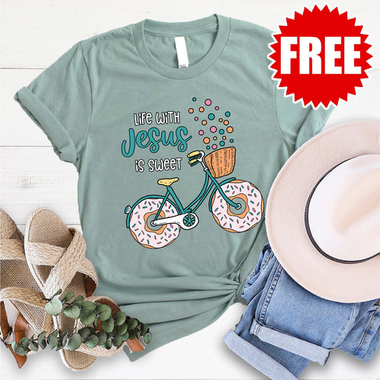 Life With Jesus Tee - Heather Sage - 0