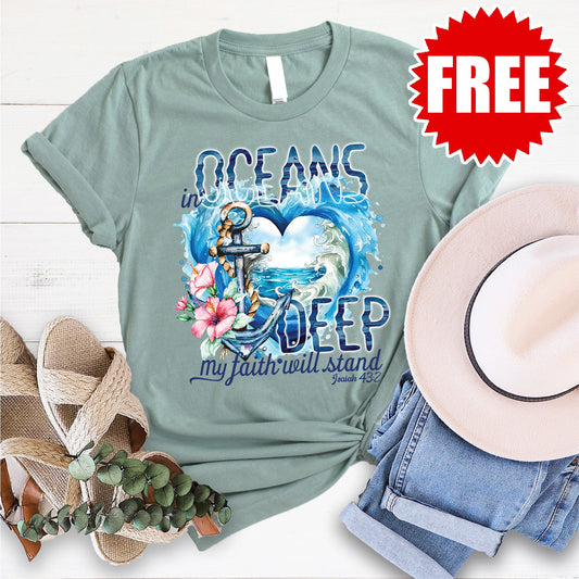 In Oceans Deep Tee - Heather Sage - 0