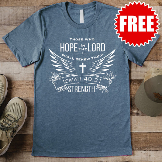 Hope in the Lord Tee - Heather Slate - 0
