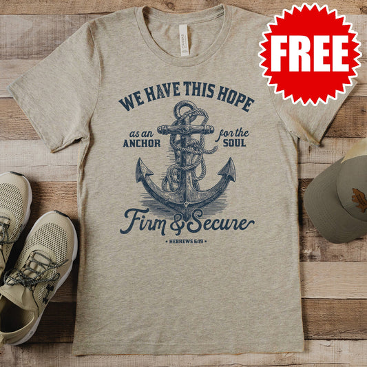 Hope Anchor Tee - Heather Stone - 0