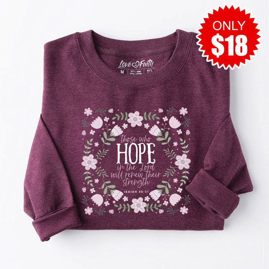 Hope In The Lord Sweatshirt - Heather Sugar Plum - 18