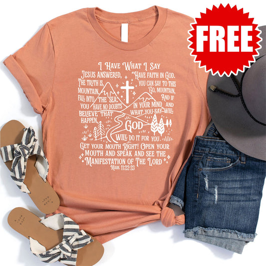 I Have What I Say Tee - Heather Terracotta - 0