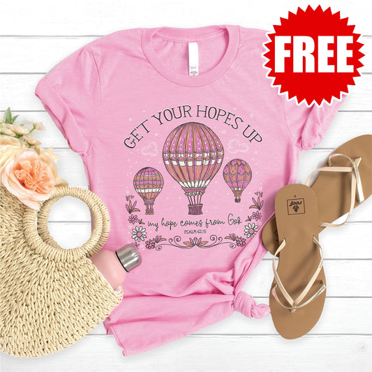 Hopes Up Balloon Tee - Heather Bubble Gum Style001