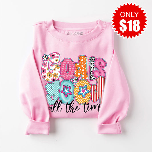 God is Good Sweatshirt - Heather Bubble Gum - 18