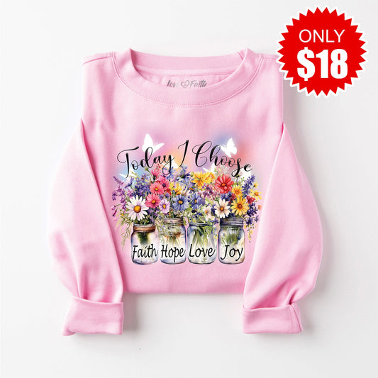 I Choose Sweatshirt - Heather Bubble Gum - 18