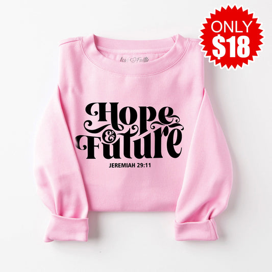 Hope and Future Crewneck Sweatshirt - Heather Bubble Gum